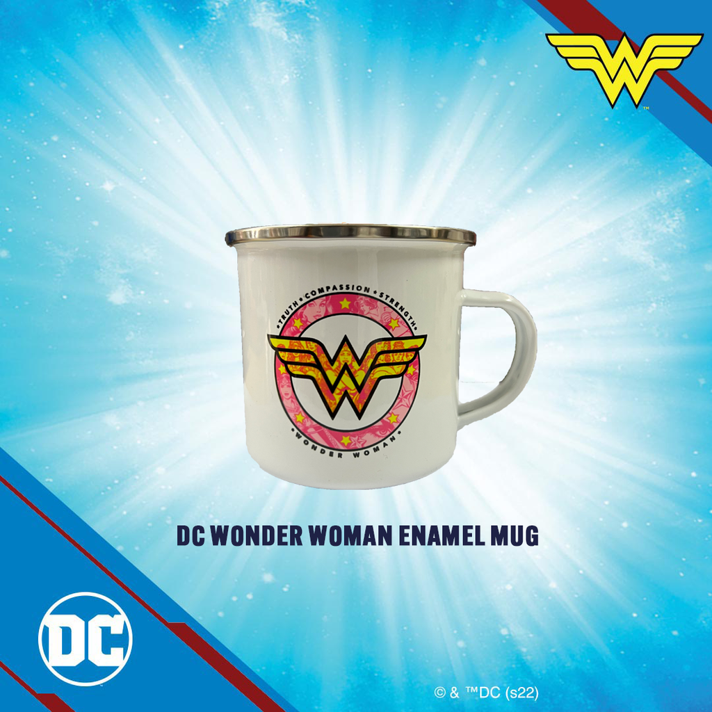 DC: Wonder Woman "Truth, Compassion Strength" Enamel Mug [Gold/Red]