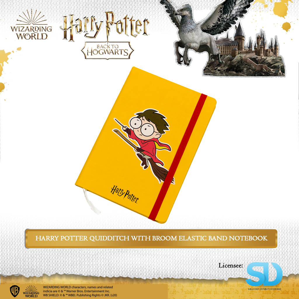 Harry Potter: Diary with elastic band Notebook - (Harry Potter Quidditch with Broom) - Sheldonet Toy Store