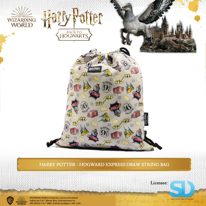 Wizarding World: Harry Potter - Hogwarts Express Logos featured Drawstring Bag