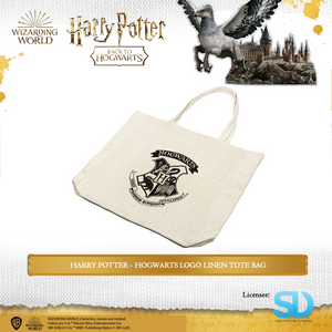 Wizarding World: Harry Potter - Hogwarts Logo Linen Tote Bag - Sheldonet Toy Store