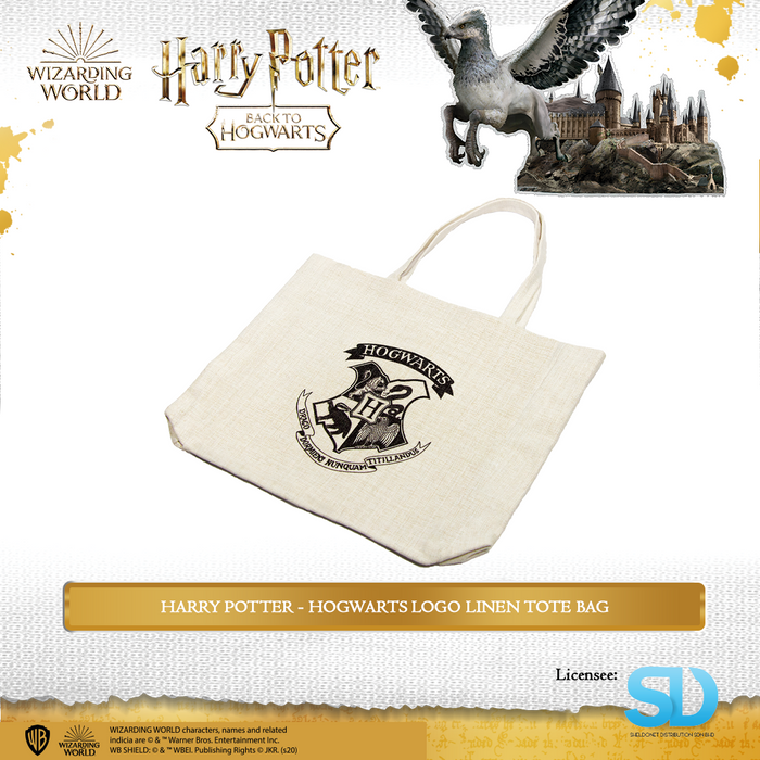 Wizarding World: Harry Potter - Hogwarts Logo Linen Tote Bag
