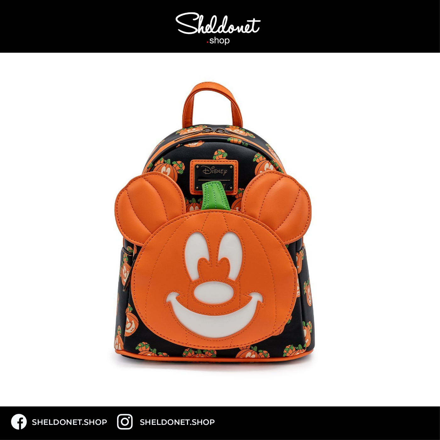 Loungefly Disney Mickey-O-Lantern Womens Double Strap Shoulder Bag