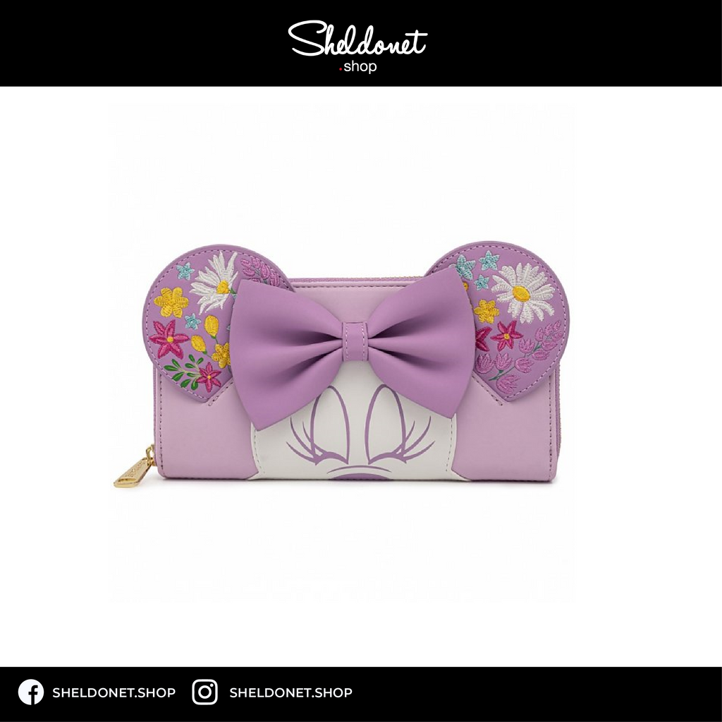 Loungefly: Disney - Minnie Holding Flowers Zip Around Wallet